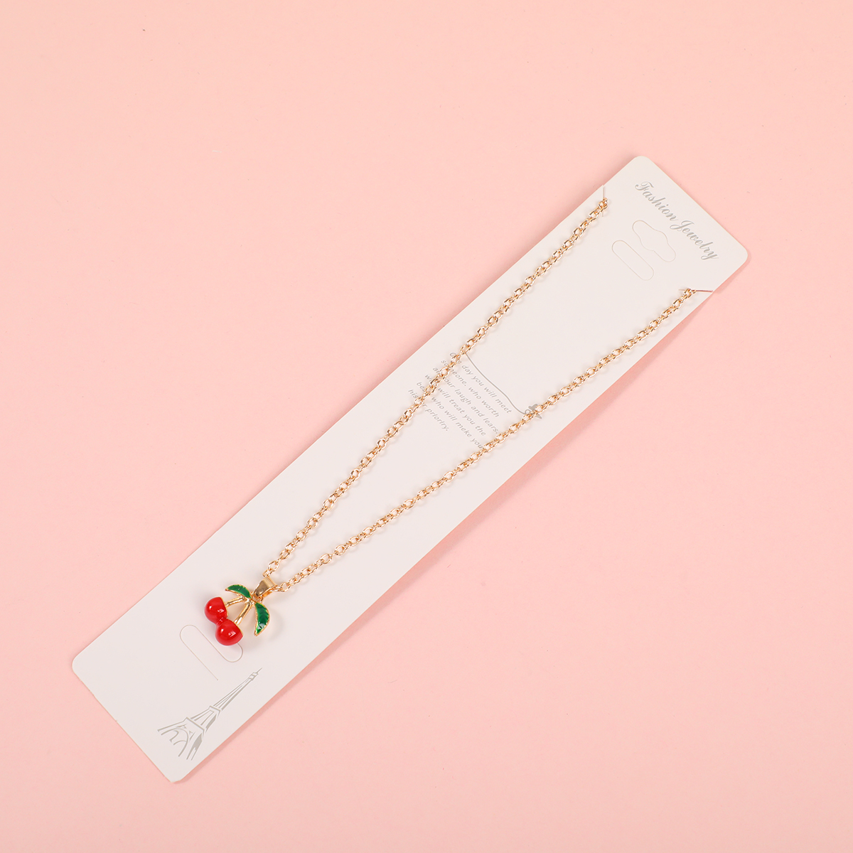 Small Cherry Gold Fashion Necklace