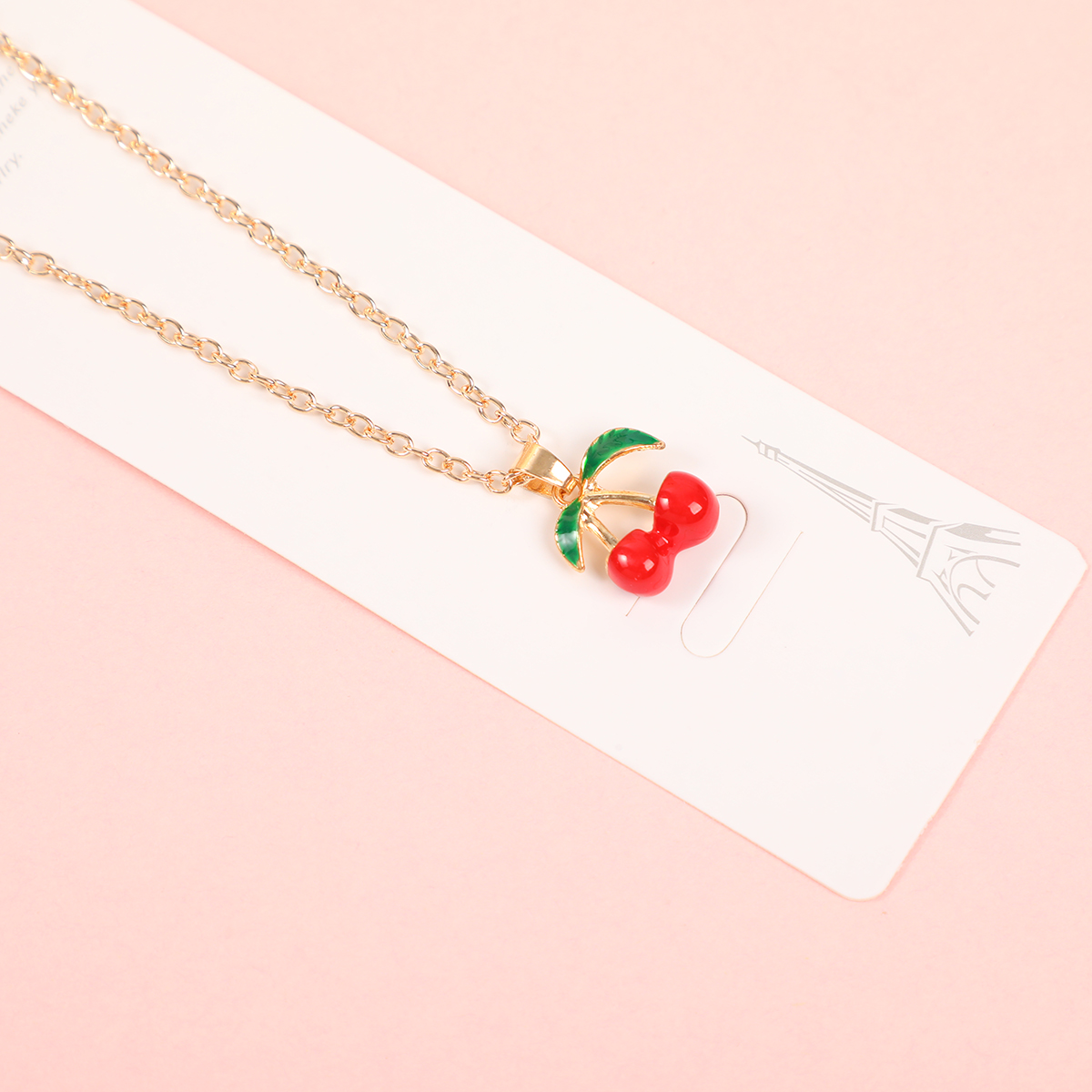Small Cherry Gold Fashion Necklace