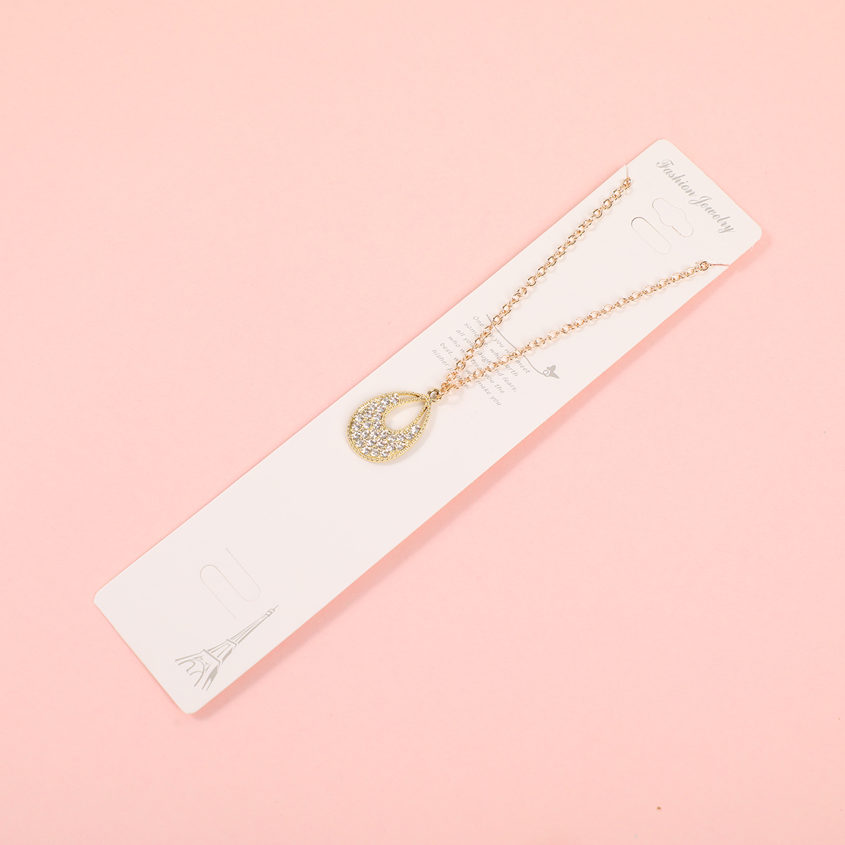 Teardrop Rhinestone Fashion Necklace