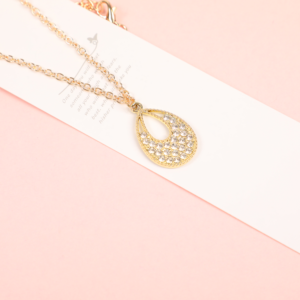 Teardrop Rhinestone Fashion Necklace