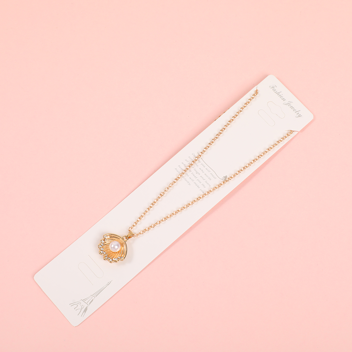 Shell Pearl Rhinestone Fashion Necklace