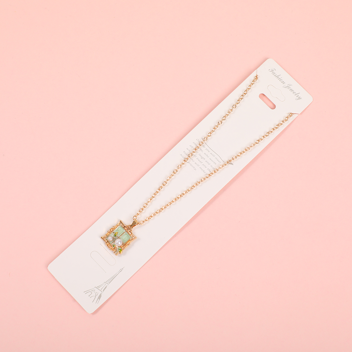 Enamel Pearl Fashion Necklace