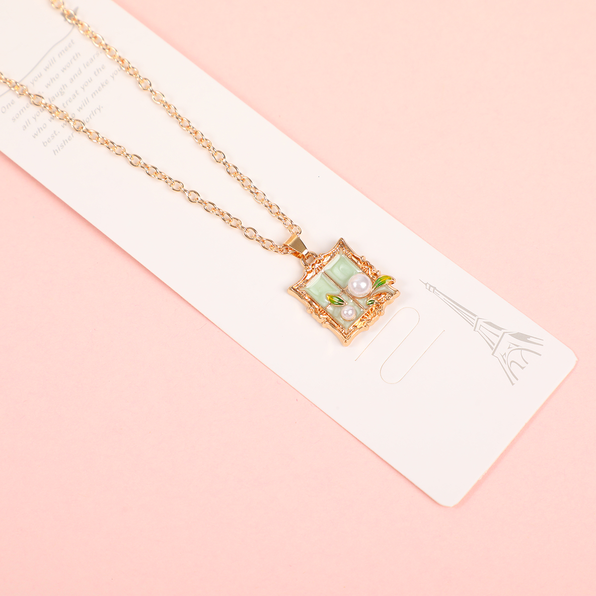 Enamel Pearl Fashion Necklace