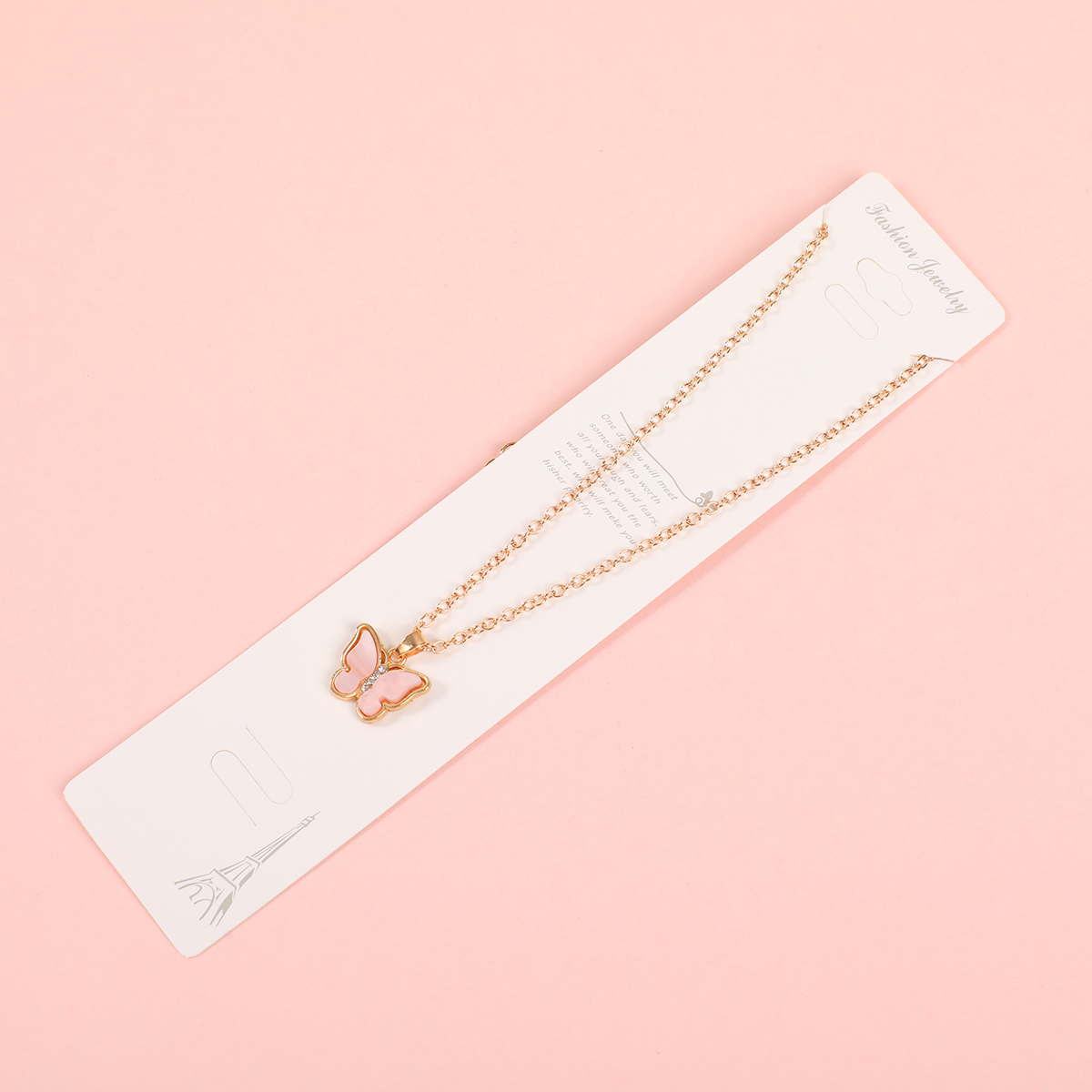 Butterfly Rhinestone Fashion Necklace
