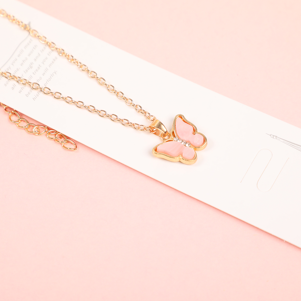 Butterfly Rhinestone Fashion Necklace
