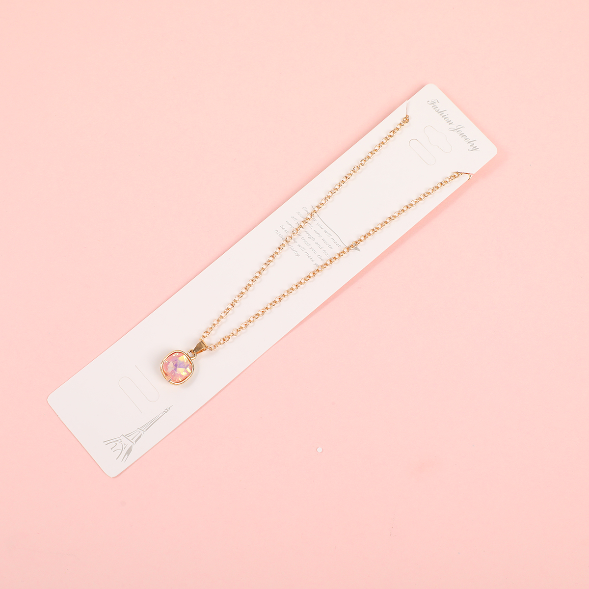 Square Rhinestone Fashion Necklace