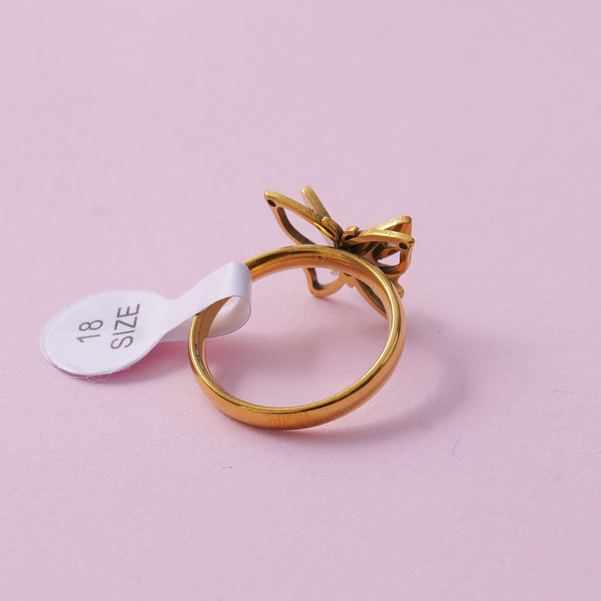 Gold Hollow Butterfly Ring