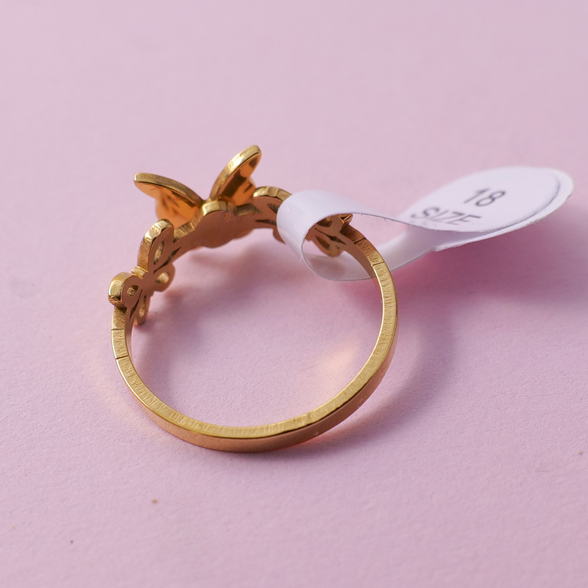 Gold Matte Butterfly Ring