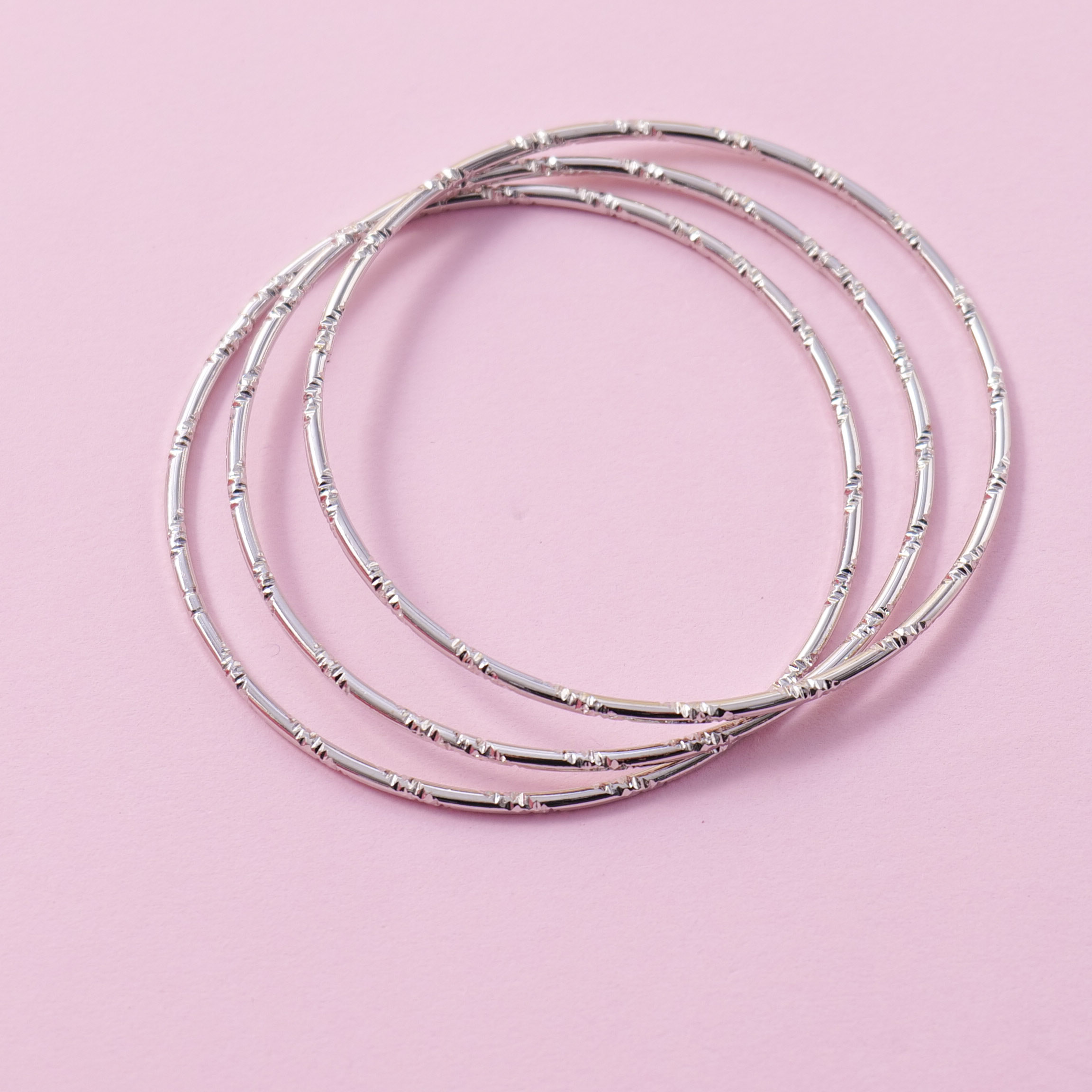 Silver Triple-Hoop Bangle