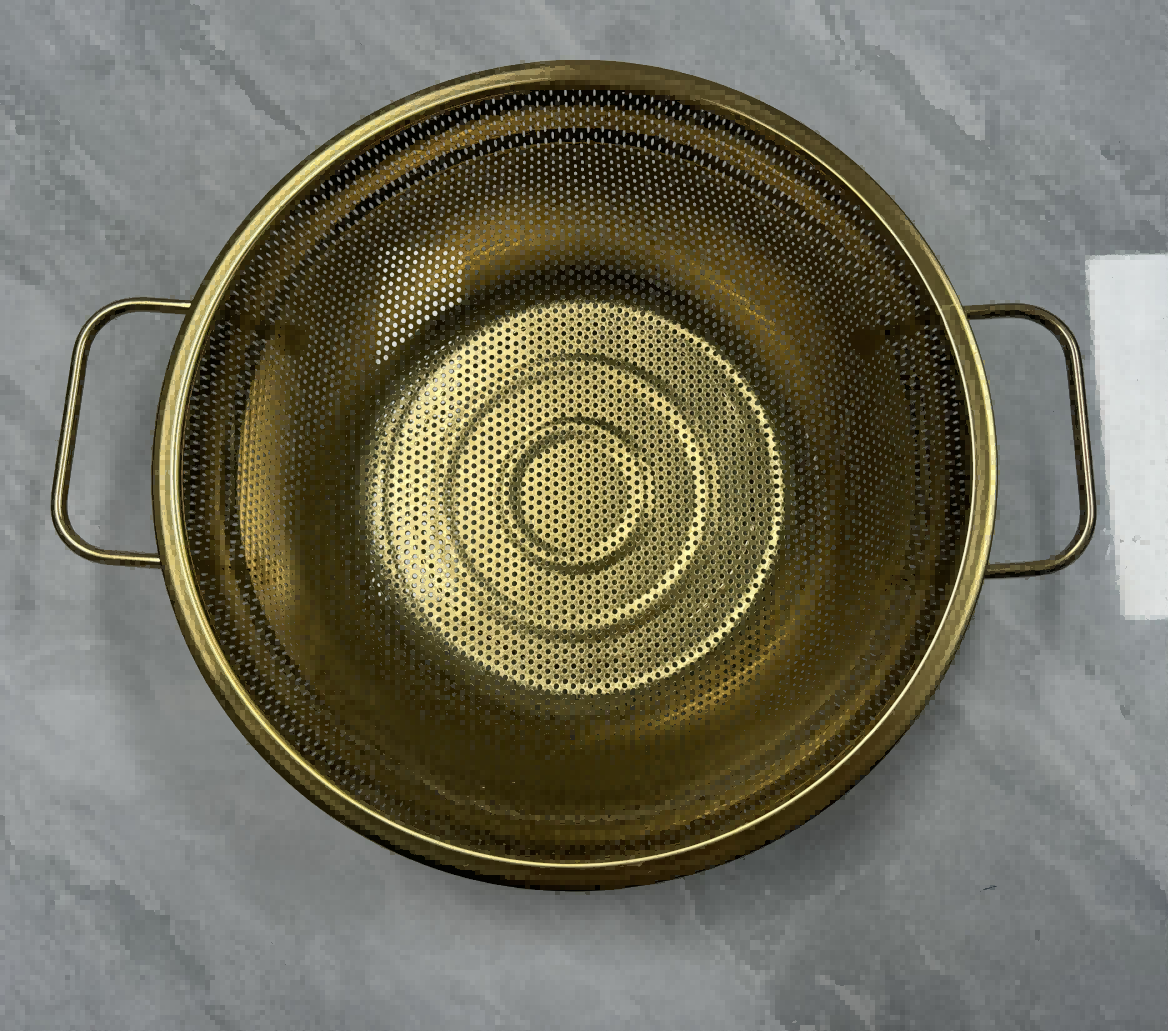 Golden American Square Ear Footed Basket 26CM