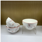 5-Inch Lovely Rabbit Ceramic Bowl