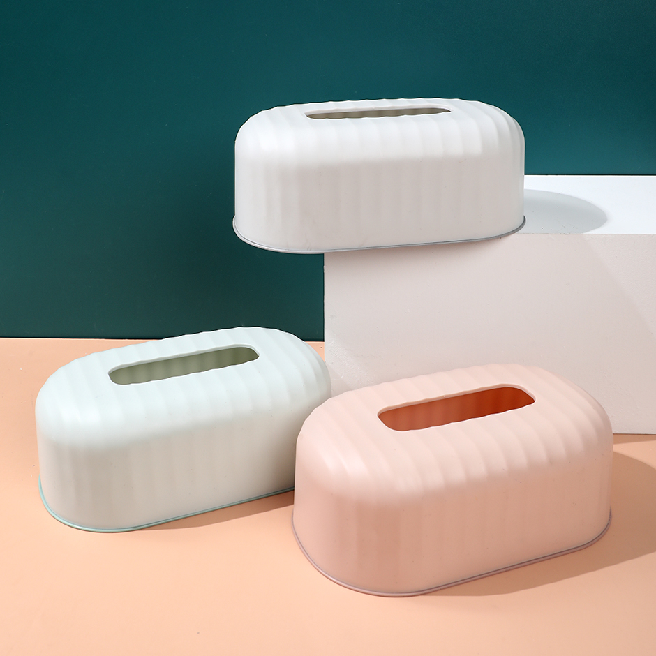 Striped plastic tissue box 725