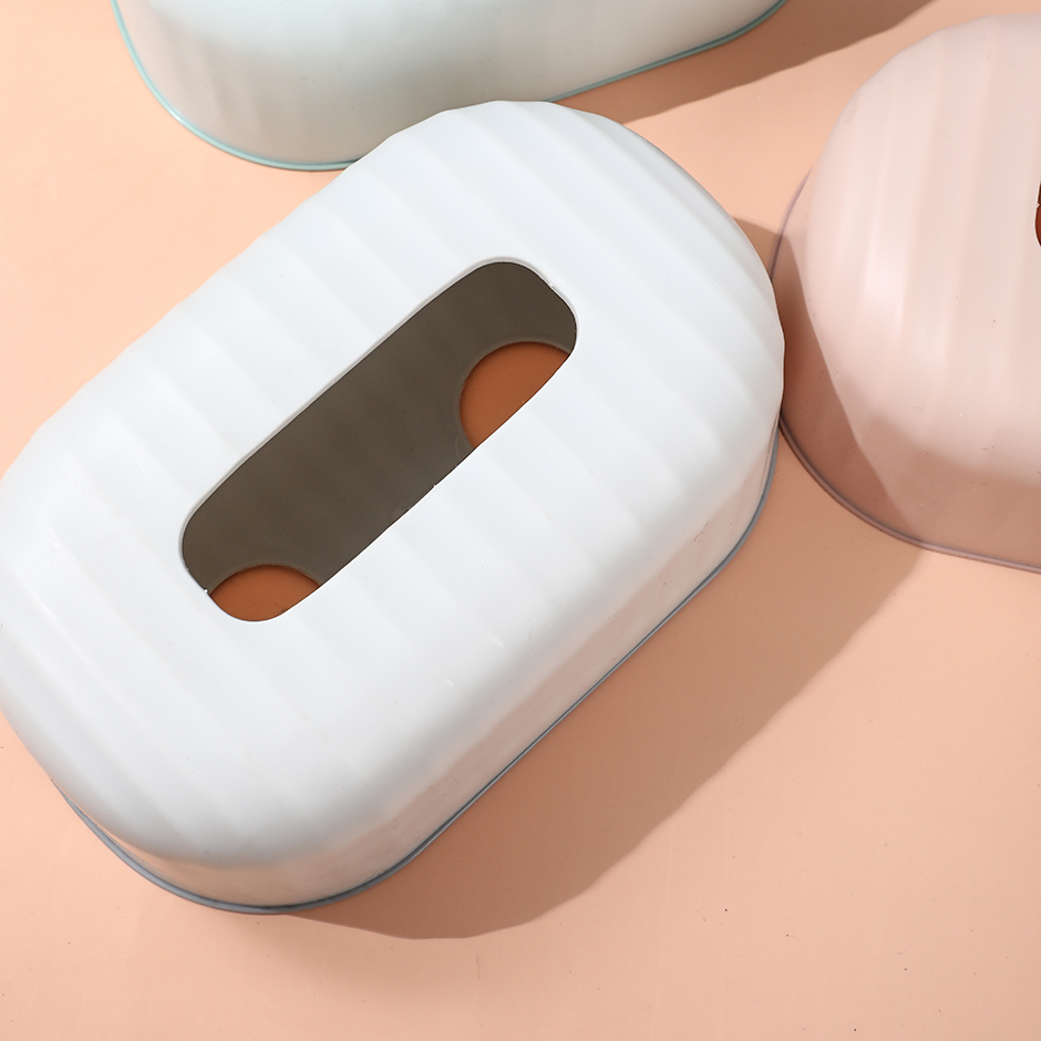 Striped plastic tissue box 725
