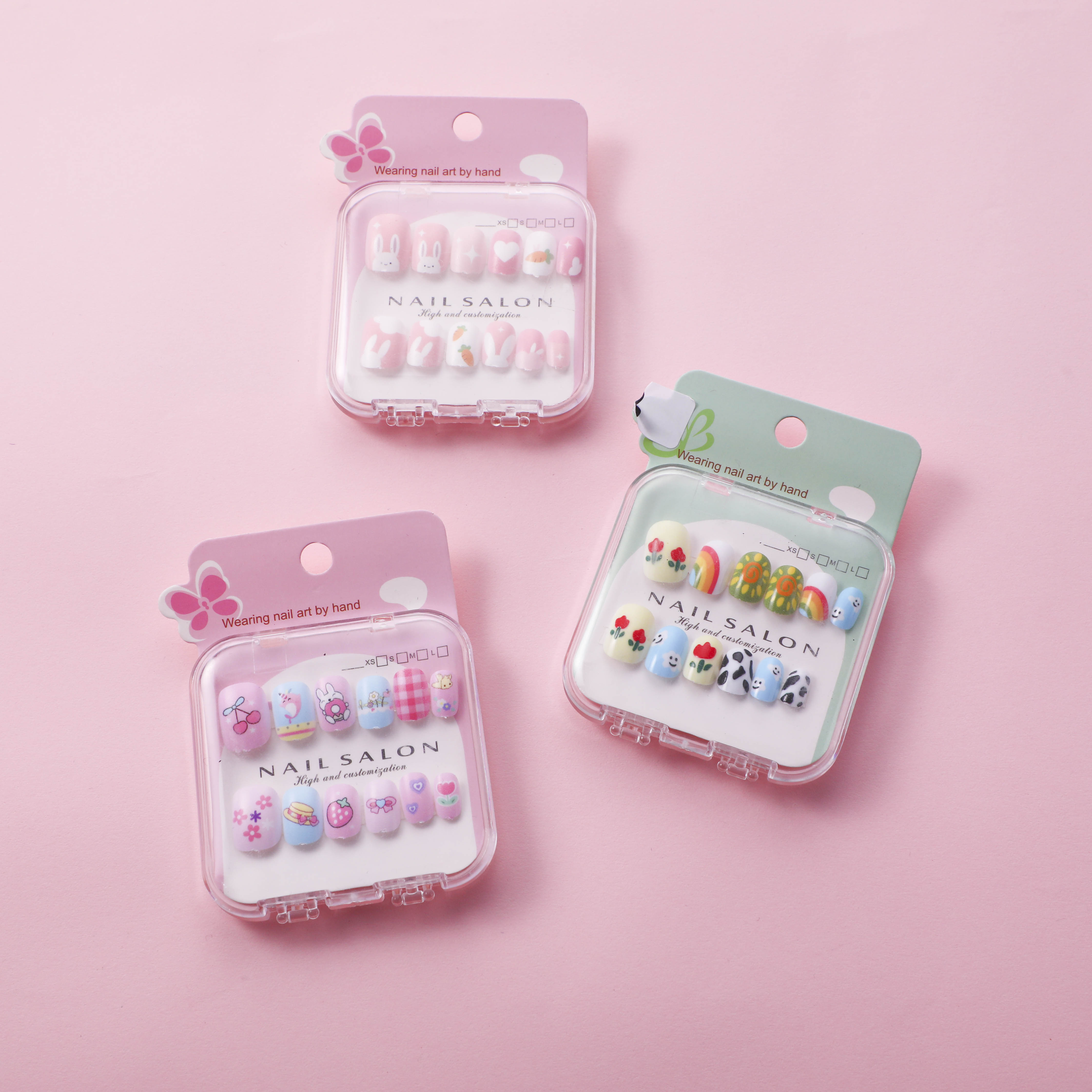 Cute Series Press-On Nails for Ages 3–15 - 3