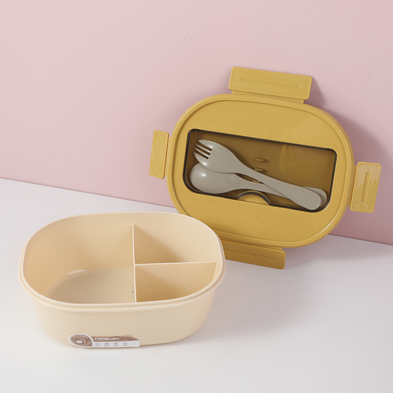 Three compartments plastic lunch box 1650ml-8300