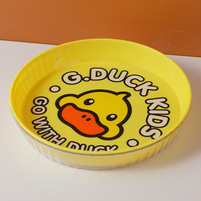 Yellow duck series-round fresh transparent fruit tray -905