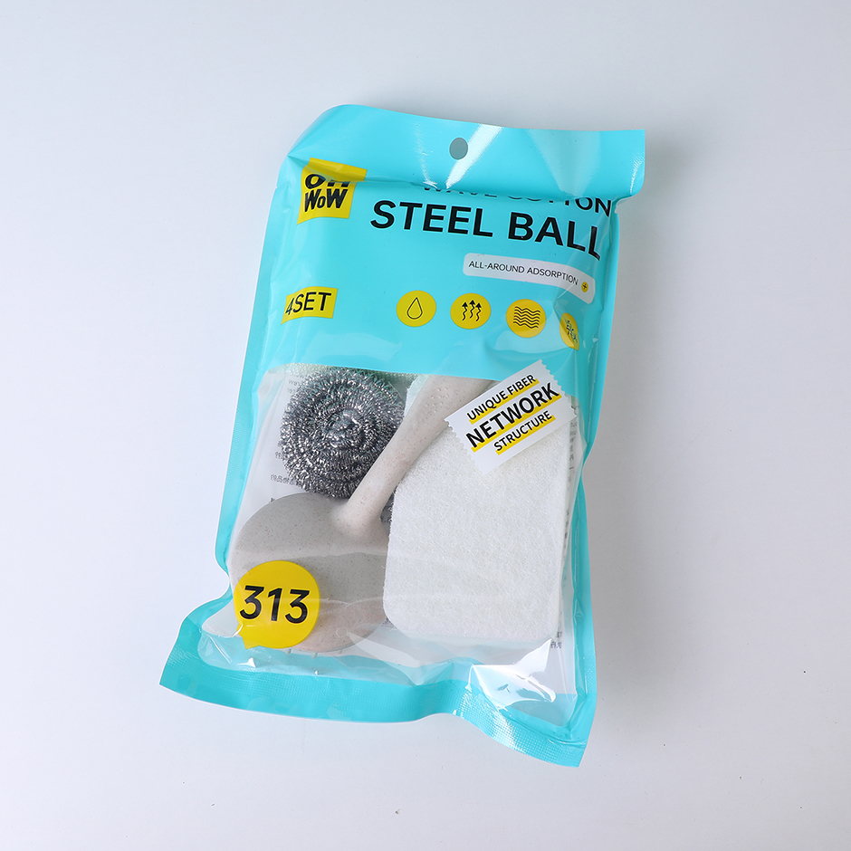 Wavy cotton steel wire ball 4pcs-313-1