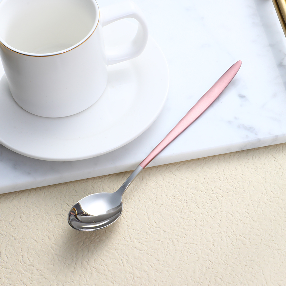 Spanish pink long handle iced spoon
