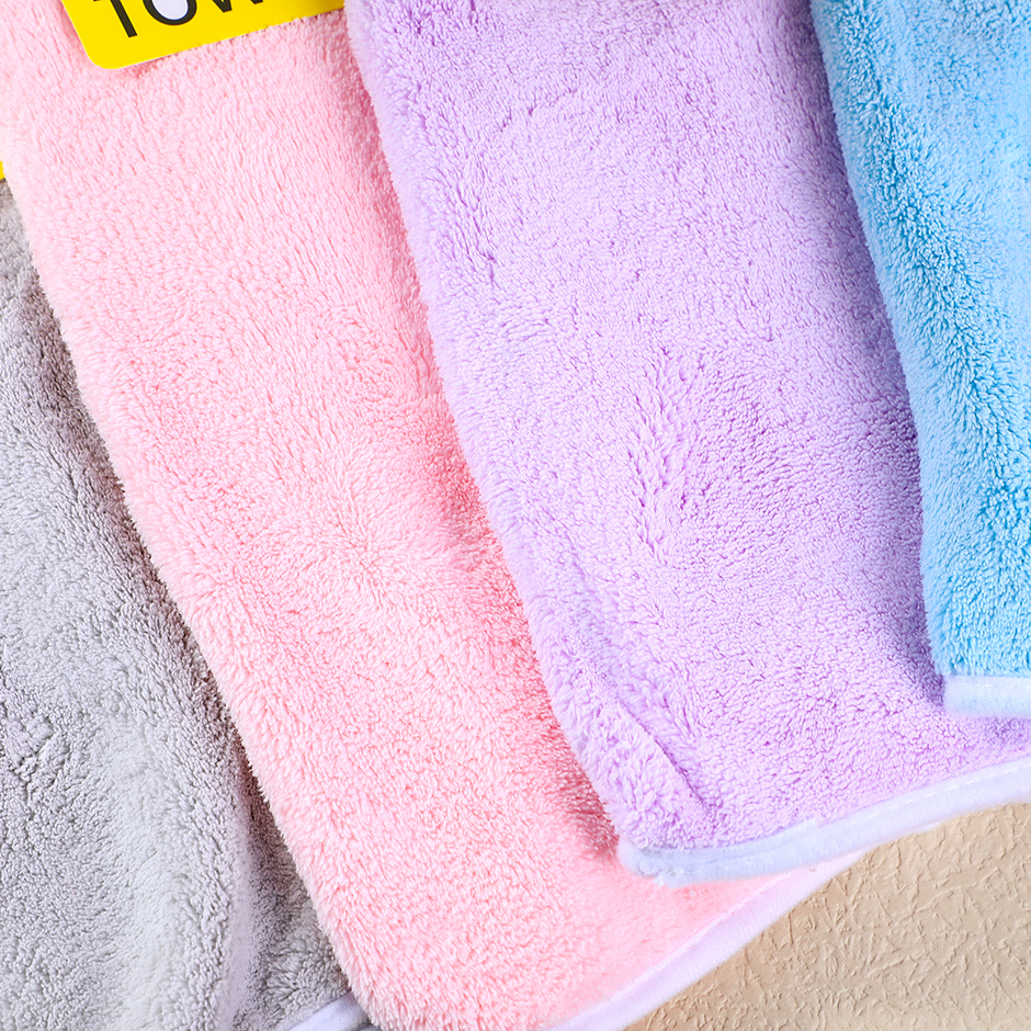 Coral velvet simple and elegant hemmed towel 30 x 16-8006