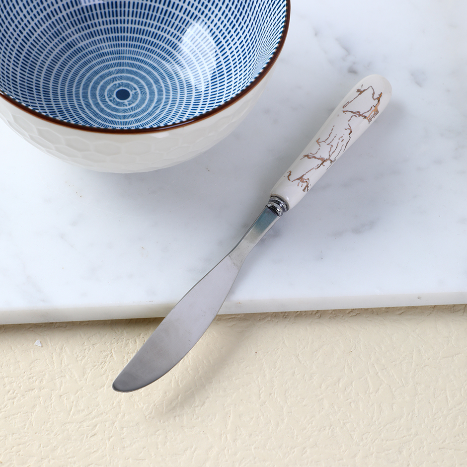 Platinum ceramic handle moon cake knife