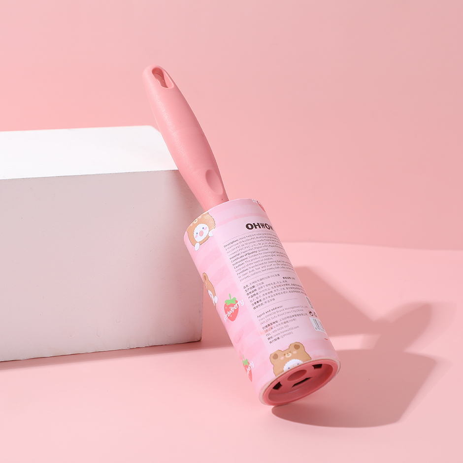 Hand-held lint roller pink 50pcs PVC sheets