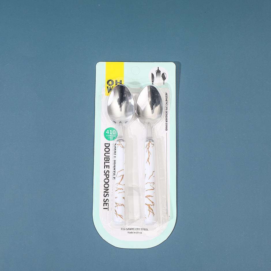 Small marble double spoons set-7152