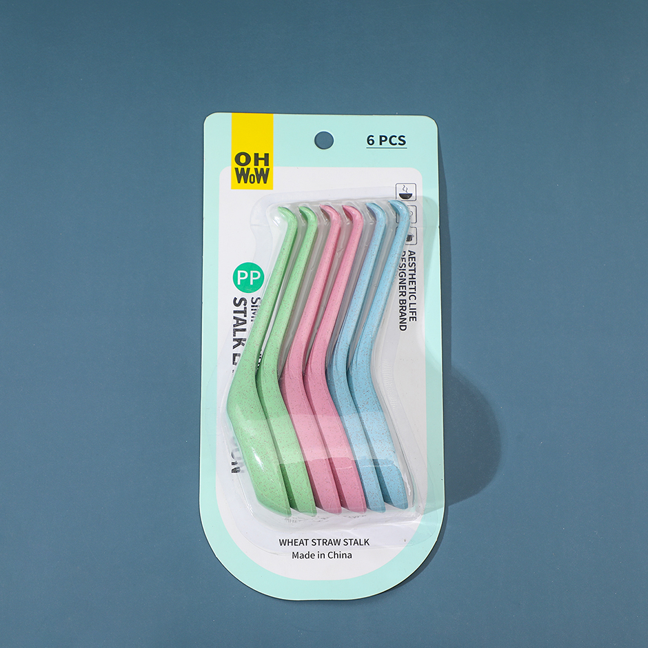 Simple wheat straw large spoon 6pcs-273