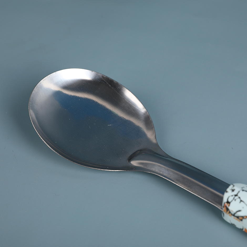 Colorful pattern short rice spoon