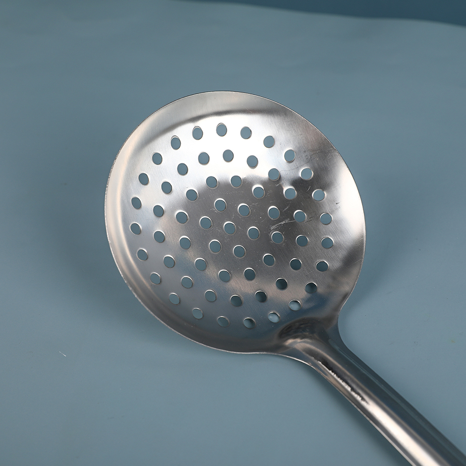 Blue handle 12# slotted spoon