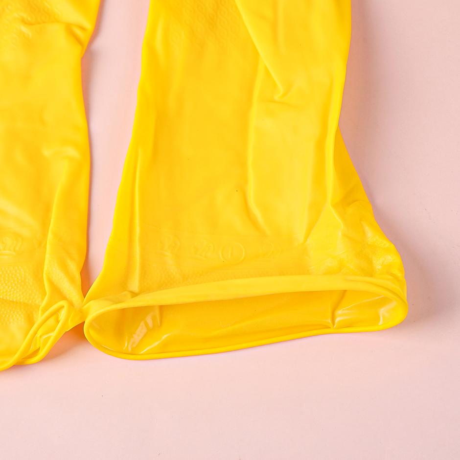Housework waterproof latex gloves - yellow