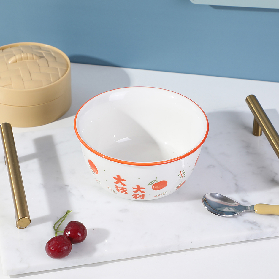 5.1inch global good luck ceramic bowl