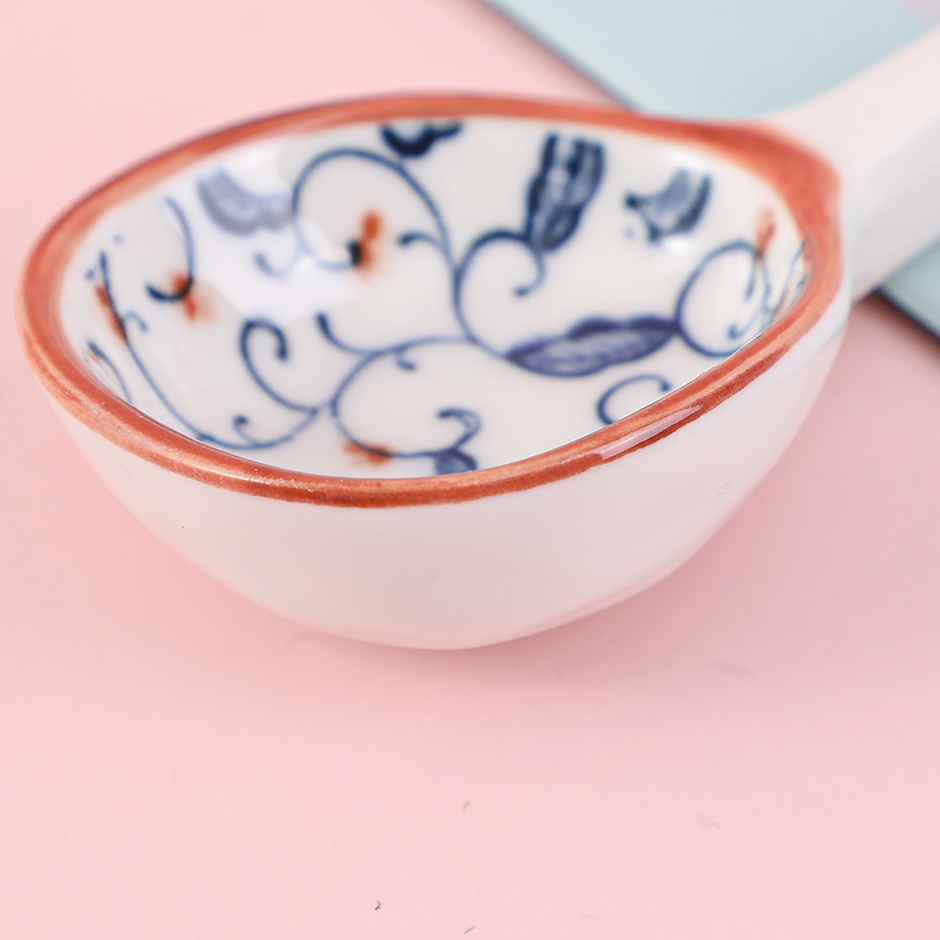 Wooden grain handle spoon-Japanese flower 2