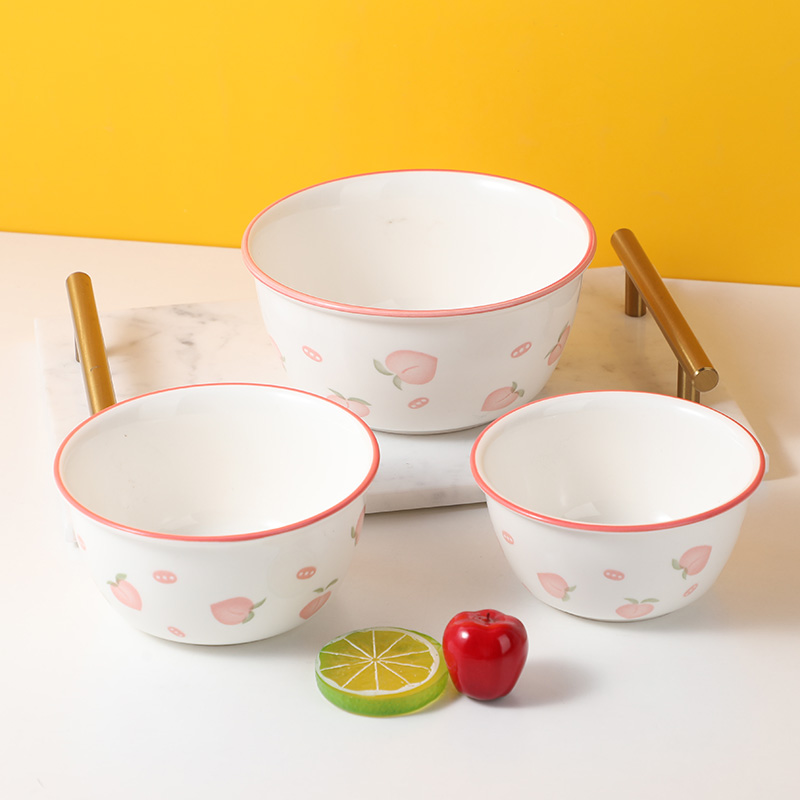 4.7 Inch peach ceramic bowl