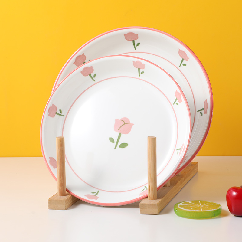 8 Inch tulip ceramic plate