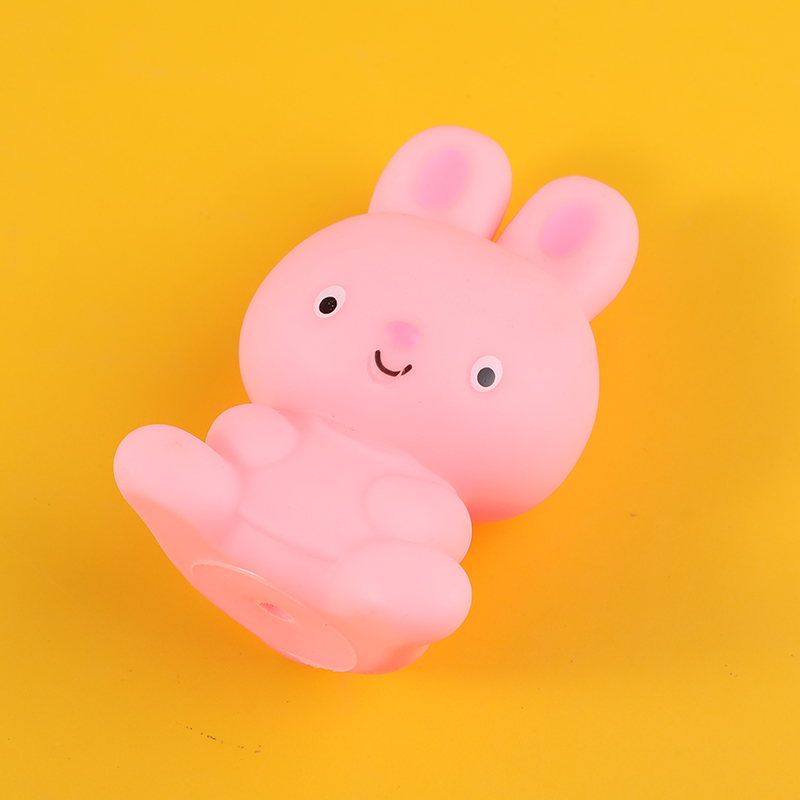 Soft plastic rabbit bath toy