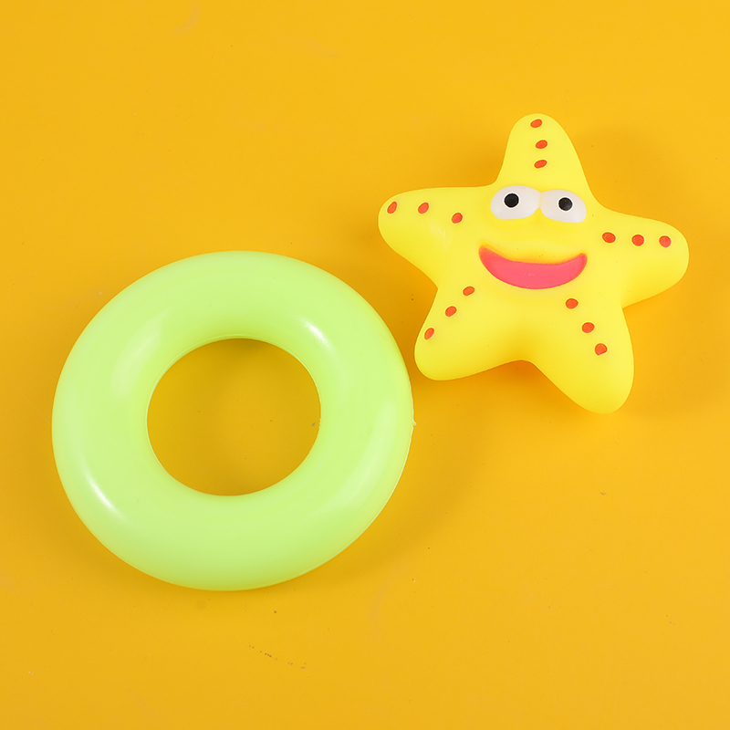 Soft plastic starfish bath toy set