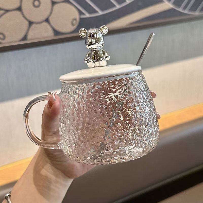 Little bear glass cup with color box-350ml