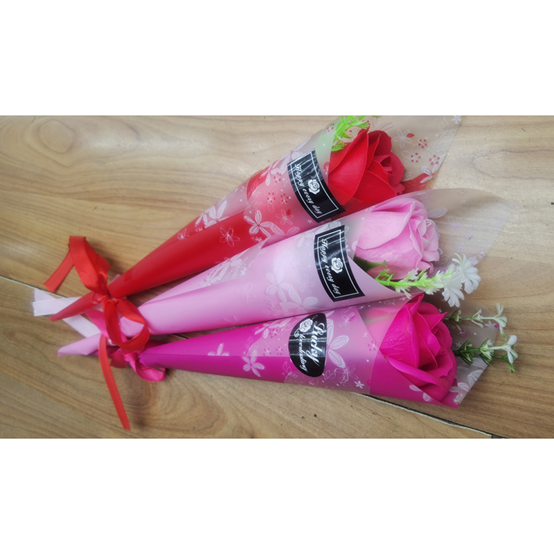 Single rose soap flower