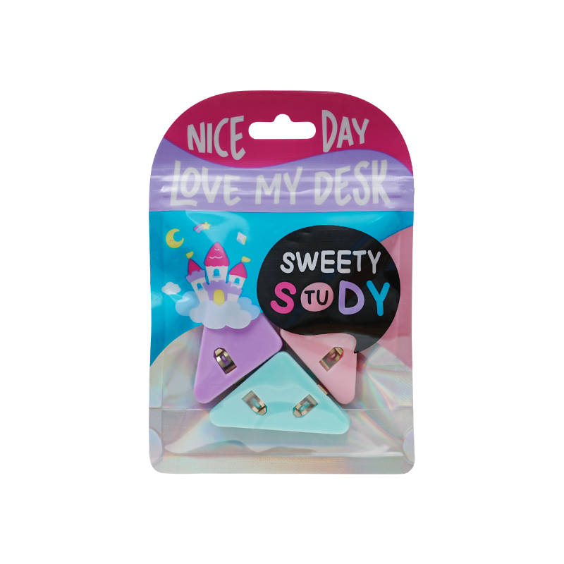 Triangle clip (1 piece of pink purple and green)