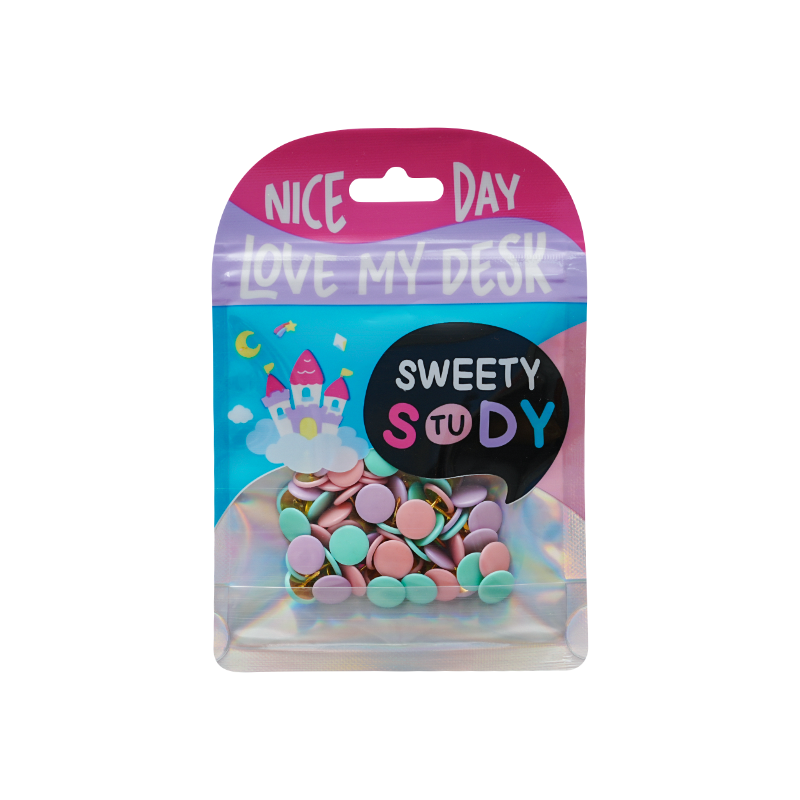 Push pins (mixed 60 pieces in pink purple and green)