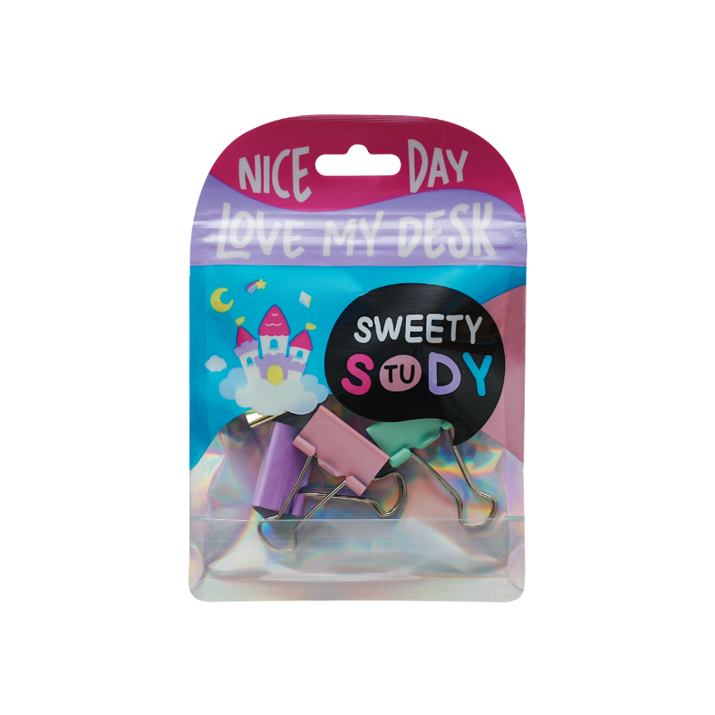long tail clip with silver handle (1 pink purple green gold)