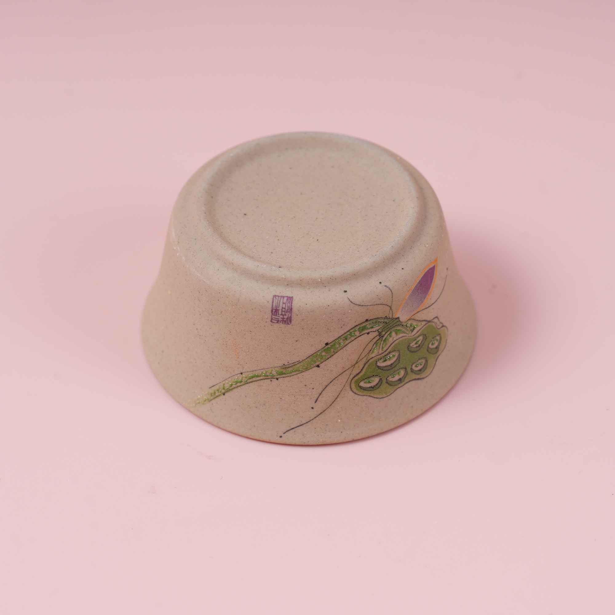 Rough Pottery Wide-Mouth Teacup – Pattern Design (with inner box) 50ml