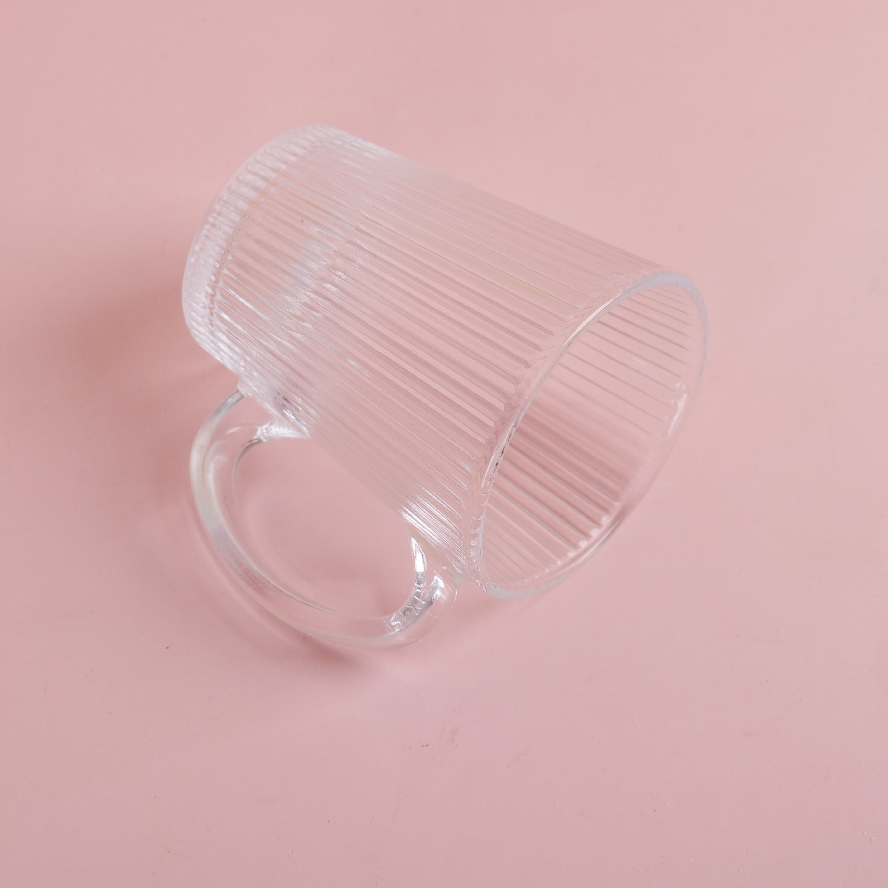 Vertical-Stripe Handle Glass Cup 280ml