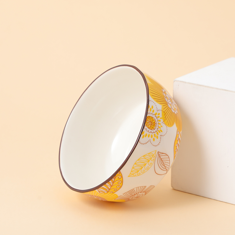4.5" Grain harvest rhombus ceramic bowl