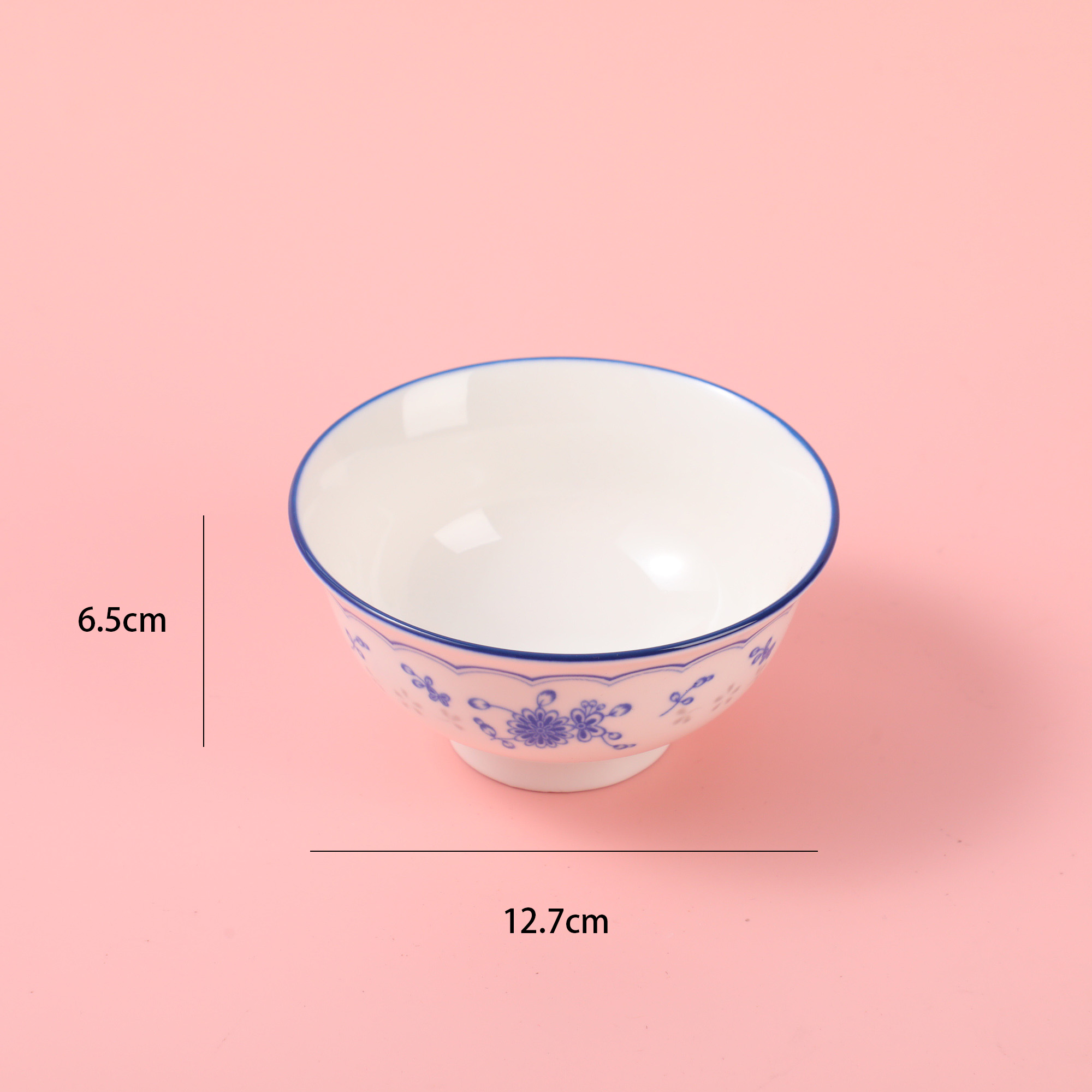 4.65 Tall "Blue Butterfly Bush" Ceramic Bowl(with inner box)