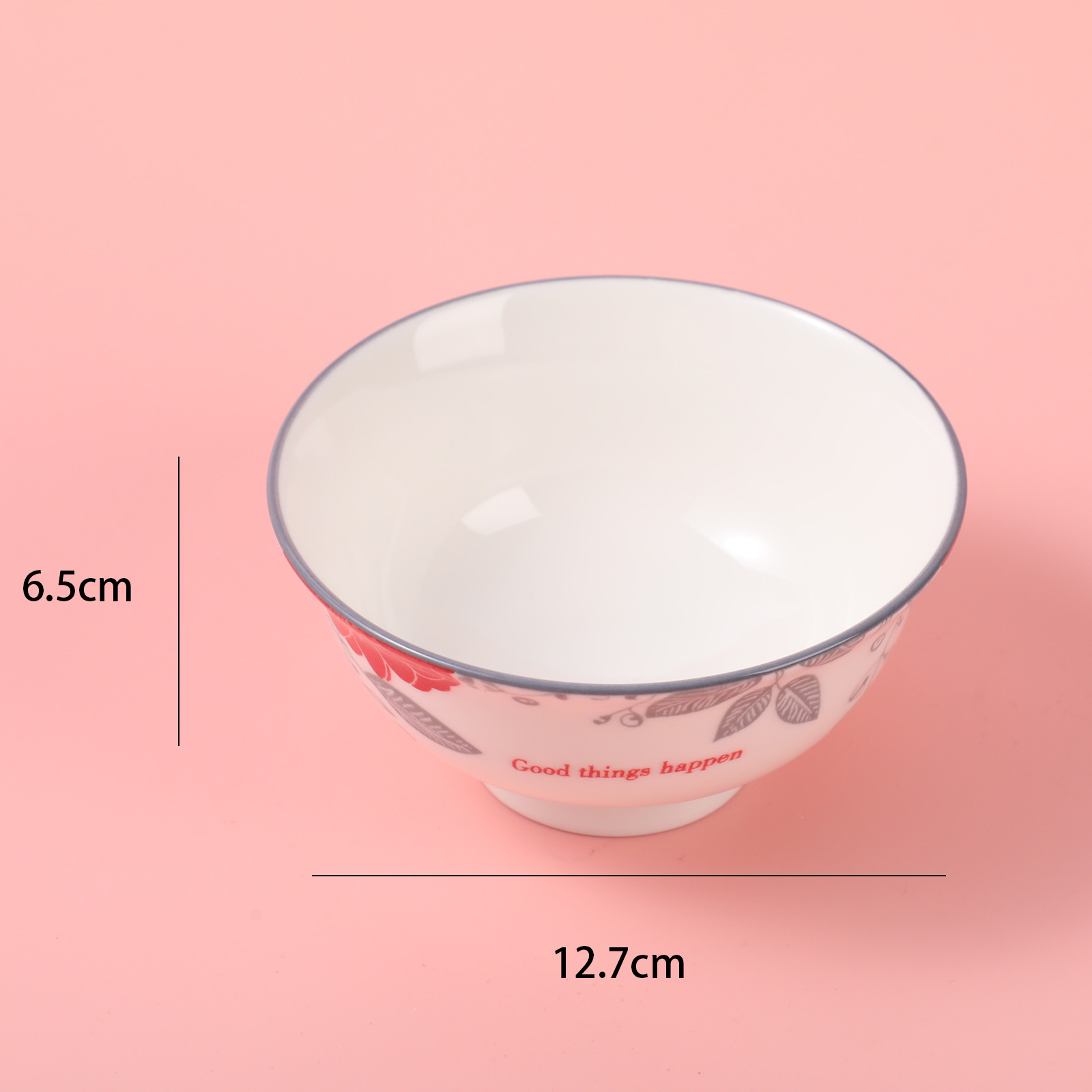 4.65 Tall "Linear Pattern" Ceramic Bowl