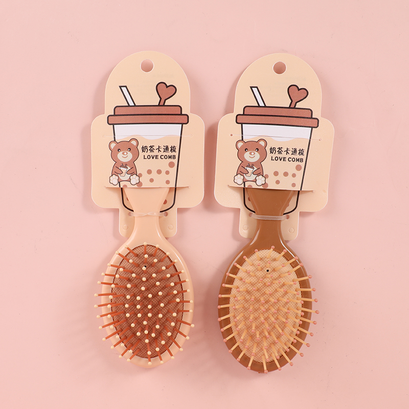 Bubble tea color oval airbag comb