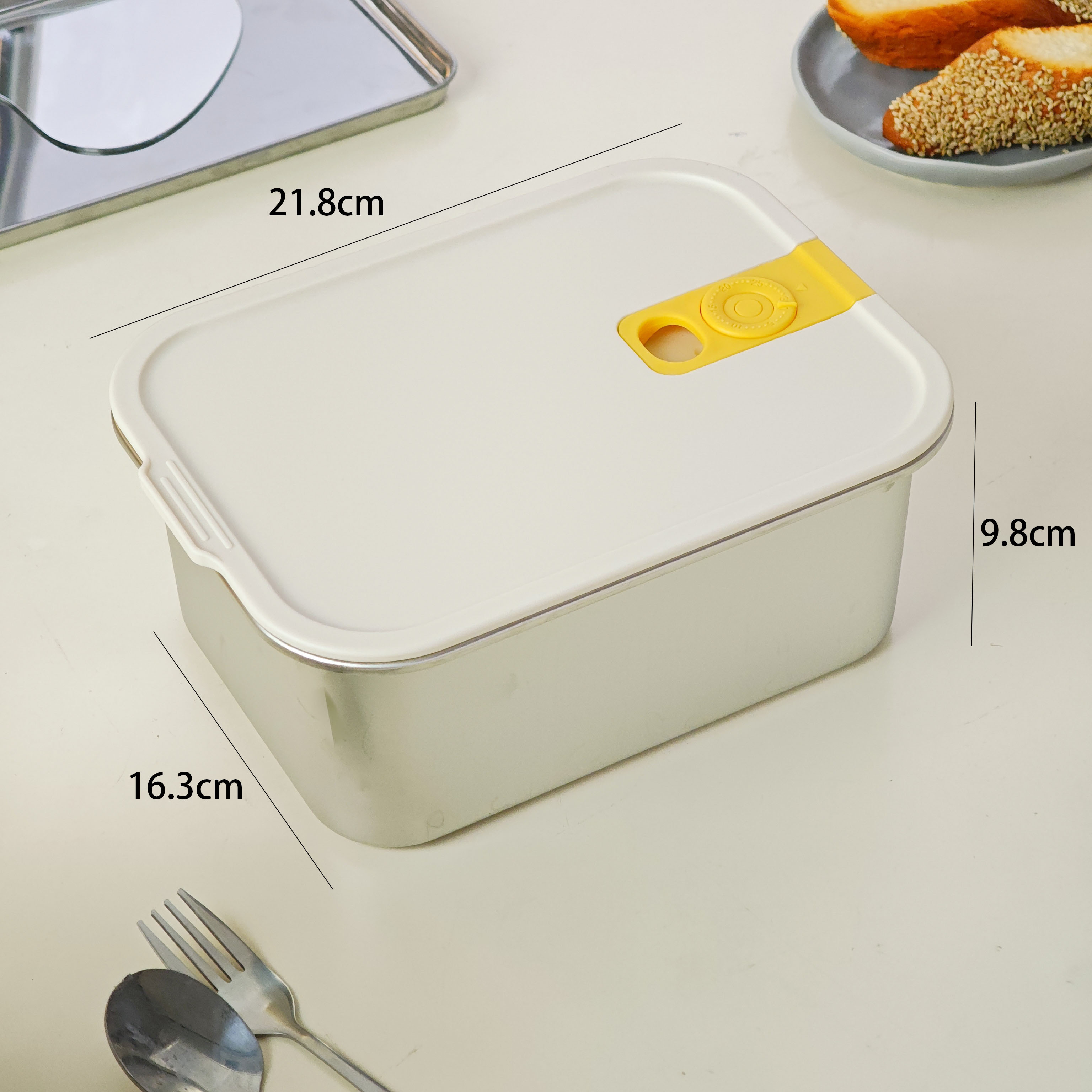 304 Steel Food Container 2300ml