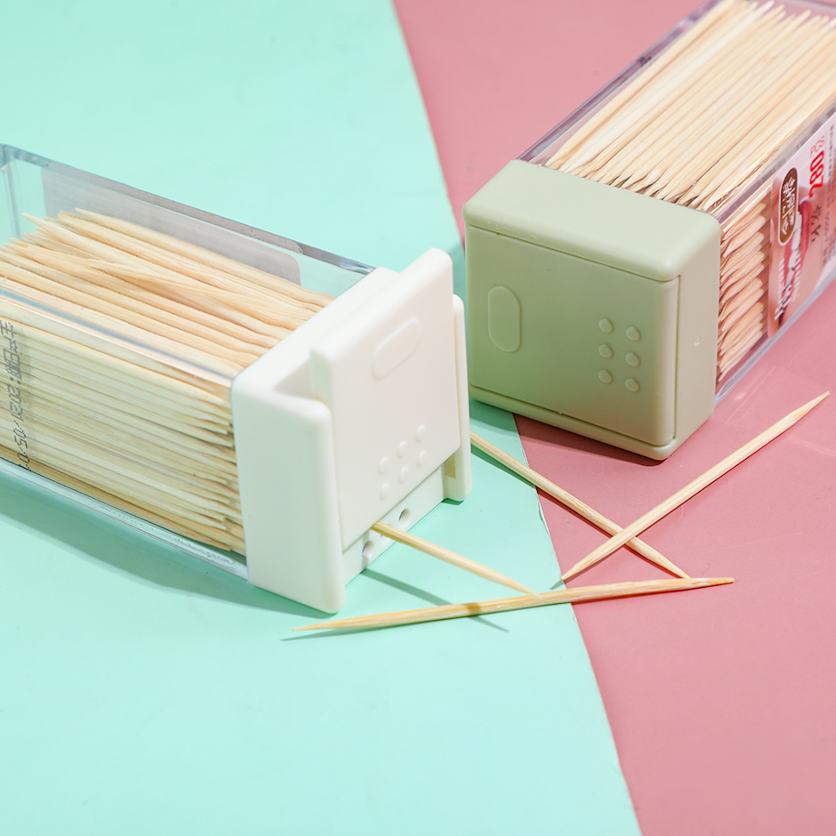 Sliding cover square box bamboo toothpicks 280pcs