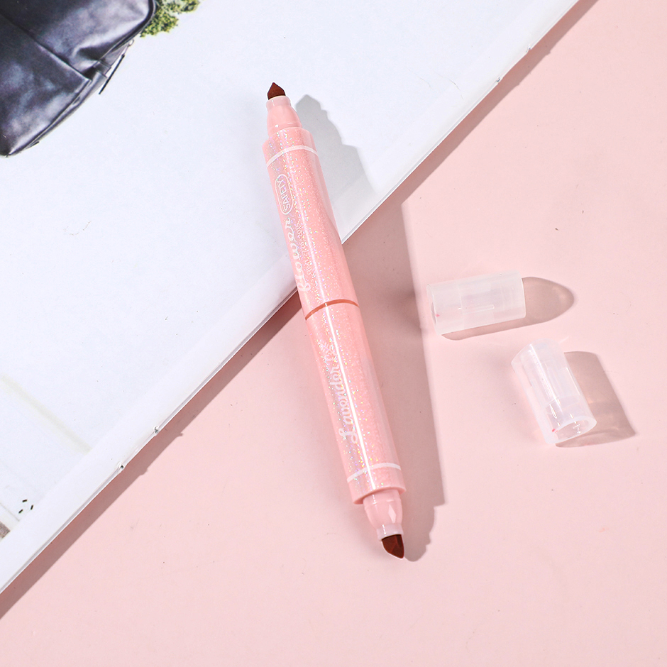 Triangle double head floral highlighter - pink(1 PC)